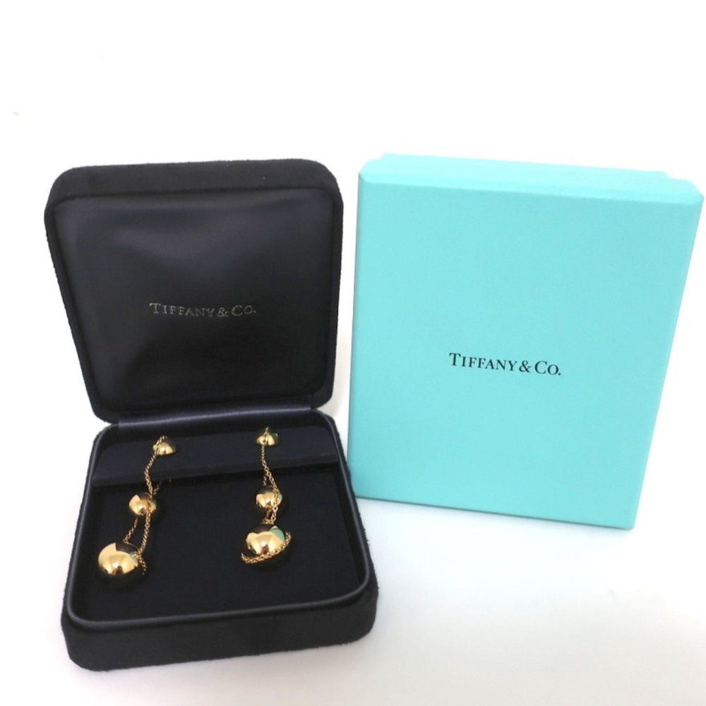 TIFFANY & CO. TIFFANY HARDWEAR TRIPLE DROP EARRINGS 18K GOLD NEW - Picture 1 of 8